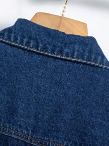 Manfinity EMRG Nam Áo khoác denim Bông Hai âm Xén Thô Without Tee - Màu xanh lam - Xem 6