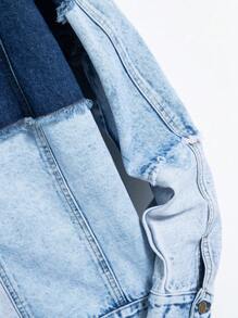 Manfinity EMRG Nam Áo khoác denim Bông Hai âm Xén Thô Without Tee - Màu xanh lam - Xem 8