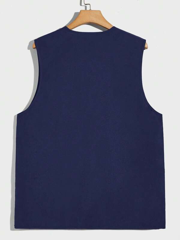 Manfinity EMRG Men Flap Pocket Zip Up Vest Jacket SHEIN UK