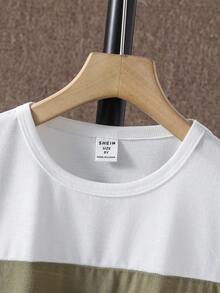 SHEIN Tween Boy Colorblock Flap Pocket Patched Chi tiết Tee - Nhiều màu - Xem 3