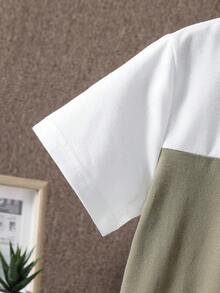 SHEIN Tween Boy Colorblock Flap Pocket Patched Chi tiết Tee - Nhiều màu - Xem 4