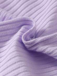 SHEIN 嬰兒女孩雙色凹口領坦克上衣&紙袋腰蝴蝶結前短褲 - 彩色 - 查看 7