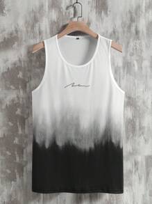Manfinity RSRT Men Letter Graphic Tie Dye Tank Top - Black and White - View 7