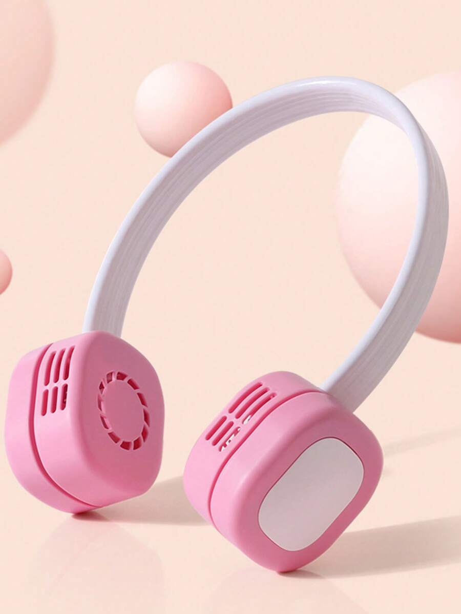 1 Quạt Cổ Di Động ABS, Quạt Không Cánh Hai Tông Màu Hiện Đại Cho Ngoài Trời - Hồng - Xem 1