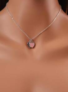 Dây chuyền mặt trái tim đôi - Nhiều màu - Xem 1