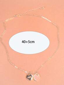 Dây chuyền mặt trái tim đôi - Nhiều màu - Xem 4