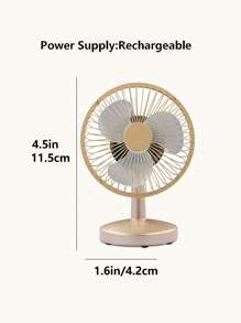1 pieza Ventilador de escritorio ABS escritorio moderno ajustable para casa - Champán - Ver 3