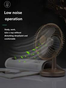 1 pieza Ventilador de escritorio ABS escritorio moderno ajustable para casa - Champán - Ver 4