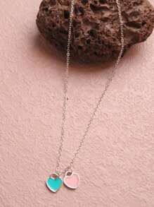 心形墜飾項鍊 - 彩色 - 查看 2