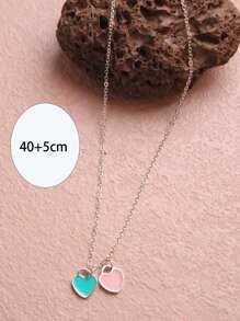 心形墜飾項鍊 - 彩色 - 查看 3