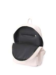 Ba lô thời trang bỏ túi tối giản có dây kéo - Màu be - Xem 3