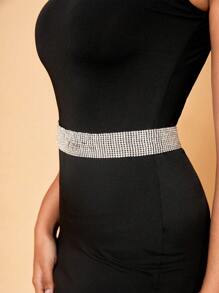 SHEIN SXY Rhinestone Decor Belt - Silver - View 2