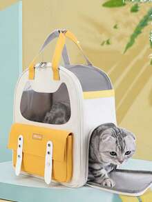 1pc Portable Pet Carrier Bag For Dog For Outdoor - Yellow - View 7