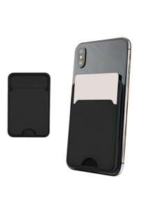Solid Color Adhesive Card Holder Bag - Black - View 1