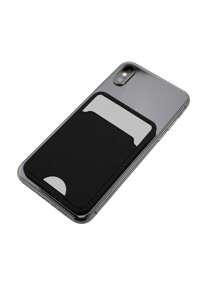 Solid Color Adhesive Card Holder Bag - Black - View 2