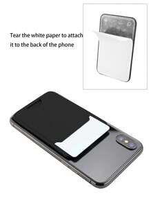 Solid Color Adhesive Card Holder Bag - Black - View 5