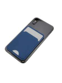Solid Color Adhesive Card Holder Bag - Navy Blue - View 2
