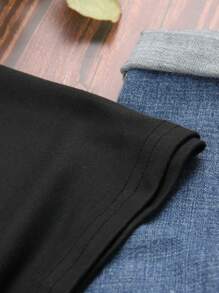 SHEIN LUNE Cactus And Slogan Graphic Tee - Black - View 5