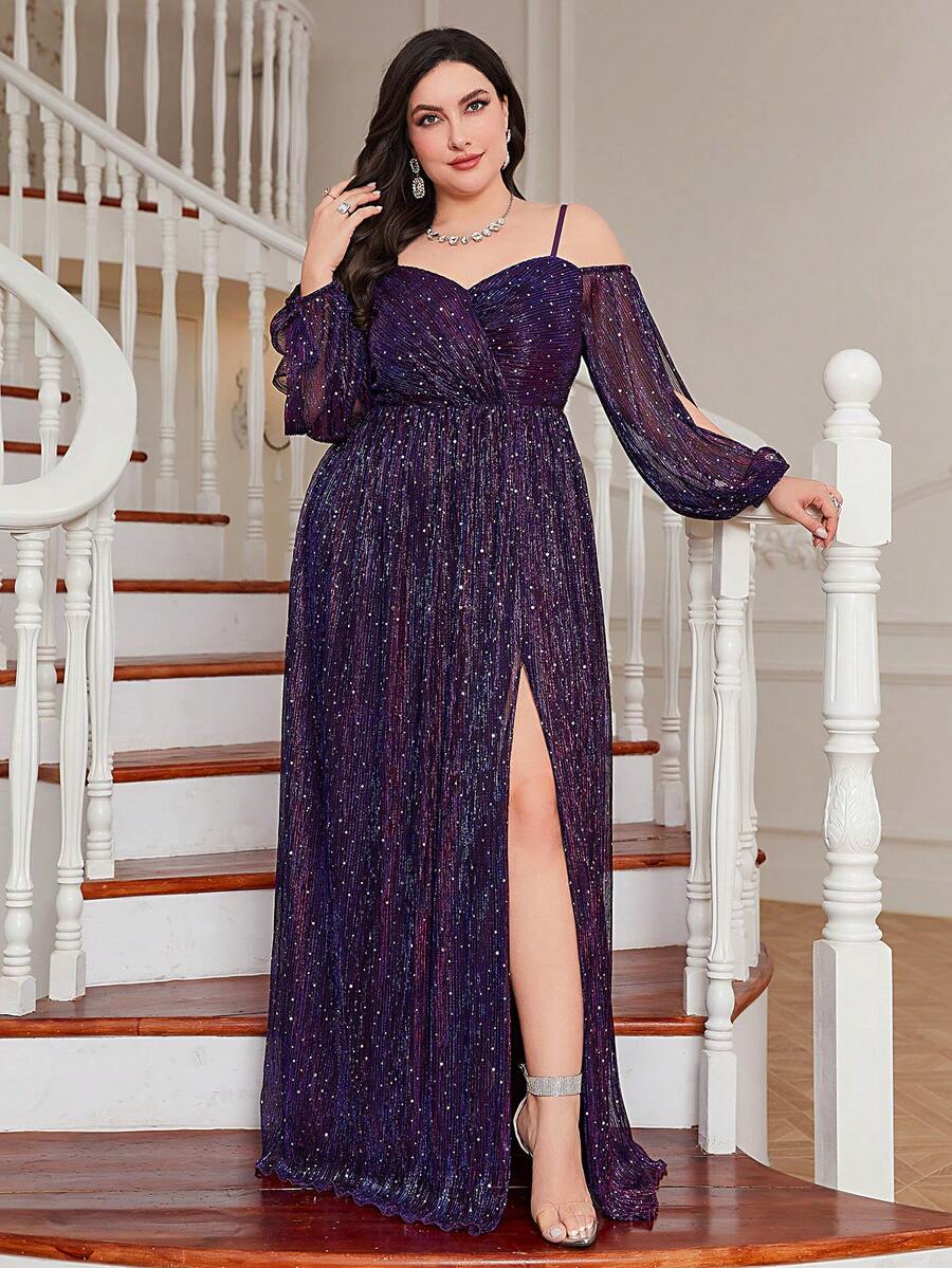 Đầm Plus Size - Màu tím - Xem 1