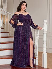 Đầm Plus Size - Màu tím - Xem 5