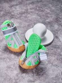 2pairs Reflective Pet Shoes For Dog And Cat For Summer - Multicolor - View 3