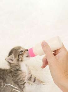 1入組透明寵物餵食瓶適用於小動物適用於餐飲 - 粉色 - 查看 1