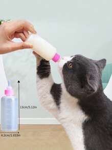 1入組透明寵物餵食瓶適用於小動物適用於餐飲 - 粉色 - 查看 2