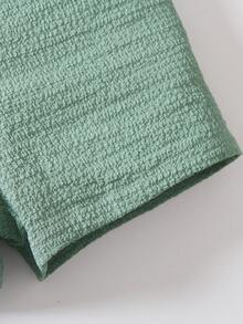 SHEIN 小男童翻蓋口袋腰帶襯衫連體短褲和帽