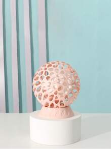 1pc ABS Desk Fan, Creative Ball Design Hollow Out Desktop Fan For Home - Pink - View 1