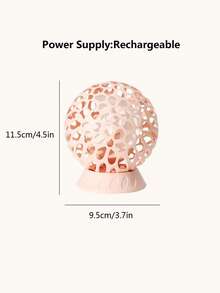 1pc ABS Desk Fan, Creative Ball Design Hollow Out Desktop Fan For Home - Pink - View 3