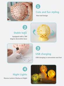 1pc ABS Desk Fan, Creative Ball Design Hollow Out Desktop Fan For Home - Pink - View 4