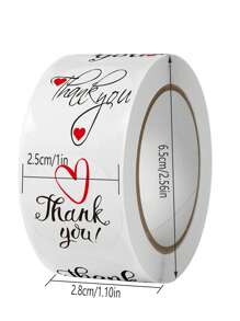 1 cuộn Giấy Dán Quà Tặng, Hình Dán Quà Tặng Đồ Họa Trái Tim & Chữ Cái Hiện Đại Cho Bữa Tiệc - Nhiều màu - Xem 4