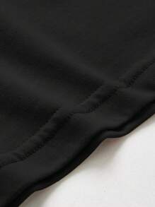 GENTILAND 男士棉素色圓領T恤 - 黑色 - 查看 3