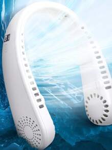 1入組ABS便攜領日常白色USB充電便攜挂脖無葉風扇適用於 - 白色 - 查看 2