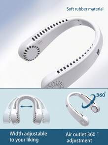 1入組ABS便攜領日常白色USB充電便攜挂脖無葉風扇適用於 - 白色 - 查看 4