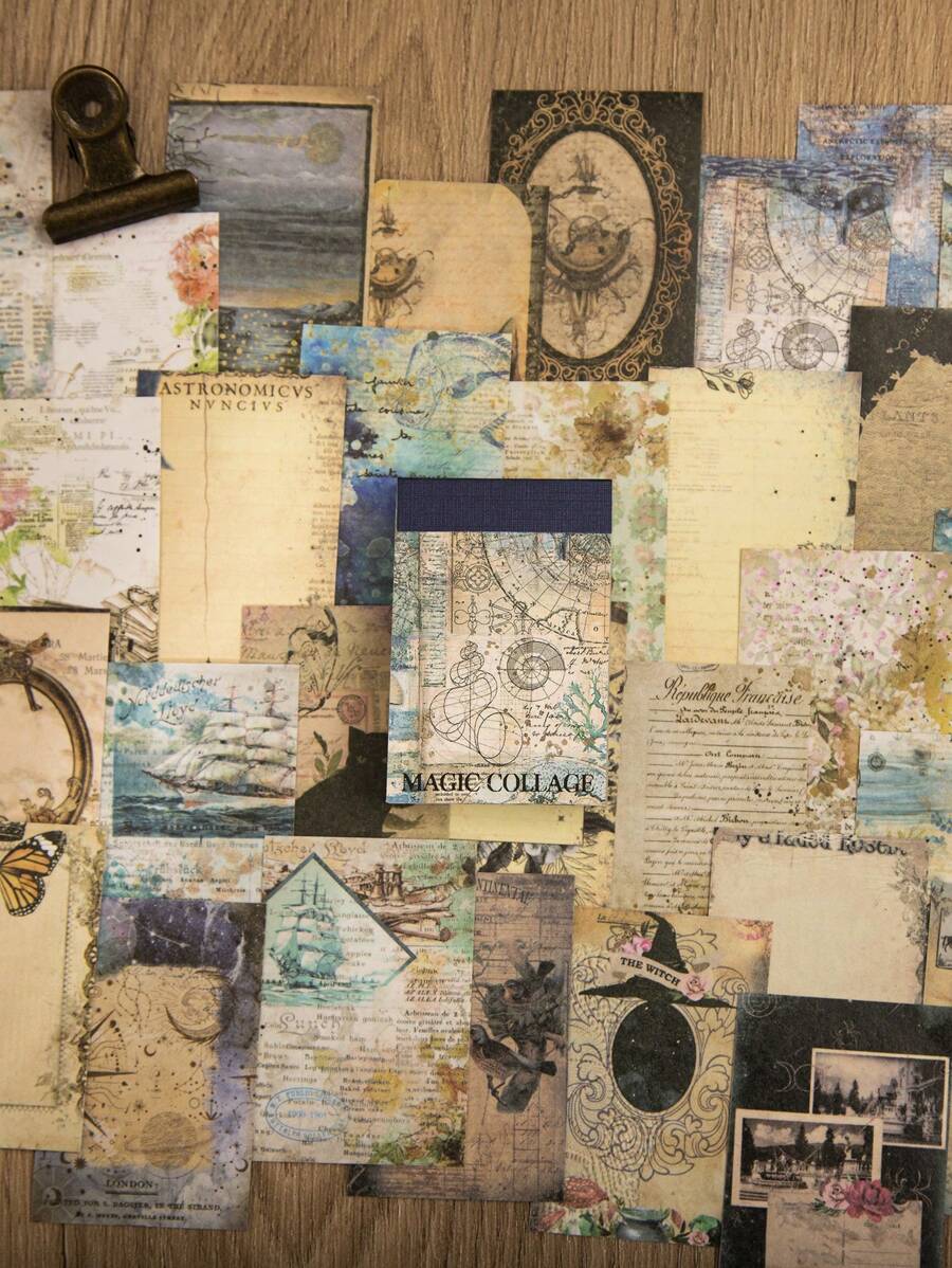 MOKING TRAVEL 50 cái Nhãn dán các loại hoa văn hỗn hợp, Decal cổ điển cho học sinh - Nhiều màu - Xem 1