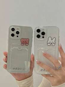 2pcs Cartoon Printed Anti-Fall Phone Case With Card Slot Compatible With IPhone 13, 11 - Multicolor - View 1