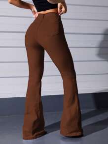 SHEIN EZwear Solid Flare Leg Jeans