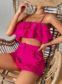 Breezaya Ruffle Trim Cami Top & Shorts