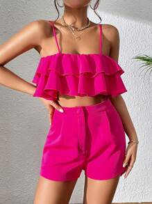 Breezaya Ruffle Trim Cami Top & Shorts