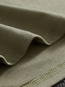 Men Cotton Slogan Graphic Tee - Army Green - View 3