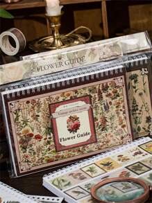 YUXIAN 40 cái Nhãn dán các loại hoa văn thực vật, Decal hiện đại cho học sinh - Nhiều màu - Xem 1