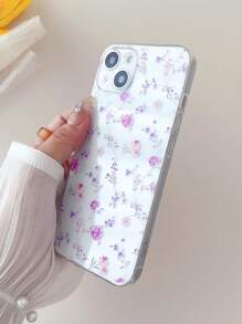 Flower Print Clear Phone Case - Multicolor - View 4