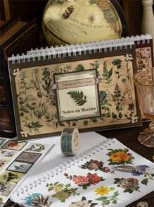 YUXIAN 40 cái Nhãn dán các loại hoa văn thực vật, Decal hiện đại cho học sinh - Nhiều màu - Xem 10