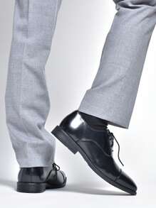 商業牛津鞋適用於男士前綁帶男士正裝鞋 - 黑色 - 查看 2