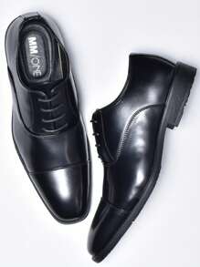 商業牛津鞋適用於男士前綁帶男士正裝鞋 - 黑色 - 查看 3