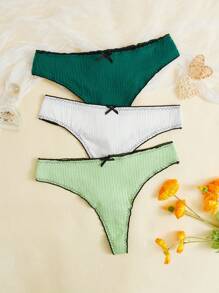 3 piezas Set bragas unido en contraste