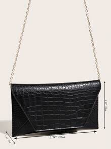 Medium Envelope Bag Geometric Embossed Solid Black - Black - View 4