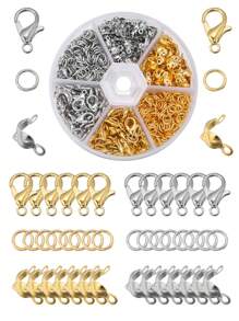 1box Open Jump Ring Lobster Clasps Jewelry Findings Kit For Bracelet Necklace Jewelry Making - Multicolor - View 1
