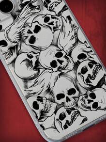 ROMWE Grunge Punk 1入組骷髏圖案手機殼適用於iphone頹廢搖滾手機殼 - 彩色 - 查看 2